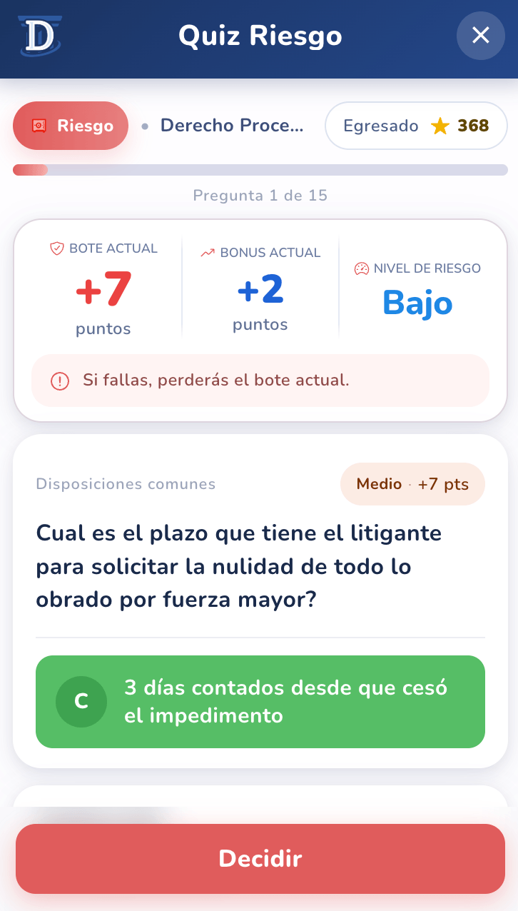 Pantalla de pregunta App Quiz